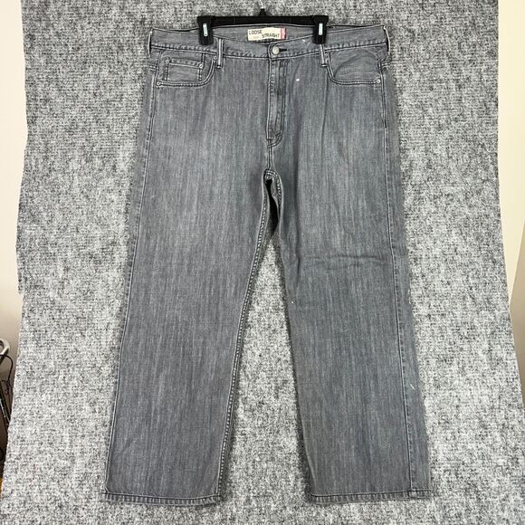 Levis Jeans Mens‎ 42x28 Gray Denim 569 Loose Straight Pockets Streetwear Skater - Picture 1 of 9